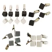 4pcs Square Tablecloth Weights Marble Stone Table Cloth Hangers with Metal Clip