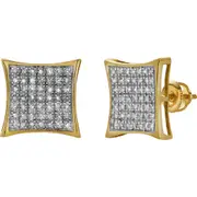 LuvMyJewelry Garoa 10K Yellow Gold Diamond Unisex Earrings - 0.35 Cts at Nordstrom One Size