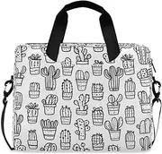 Quteprint Vintage Cactus Succulent Pattern 15.6 Inch Laptop Bag Briefcase for Business, Water-Resistant Computer Bag Fits 14-16 Inch Notebook for Men Women, Office Travel Work Backpack, Multi