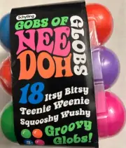 NIB Schylling Gobs of Globs (18) Teenie Nee Doh Stress Ball Multi-Pack