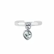 Silver Dangle Heart Toe Ring Real Sterling Silver 925