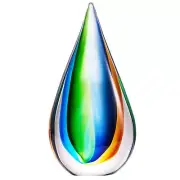 10" Tall Luxury Lane Hand Blown Teardrop Sommerso Art Glass Sculpture Home Decor
