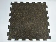 40% Fleck Coal Porter 23" x 23" x 6mm Rubber Interlocking Tiles (6 Pack of Tiles
