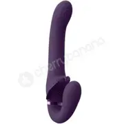 Vive Satu Pulse Wave &amp; Vibrating Strapless Purple Strap-On Vibrator