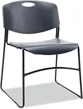 Alera alera Resin Stacking Chair, Supports up to 275 lb, 18.50" seat Height, Black seat, Black Back, Black Base, 4/Carton
