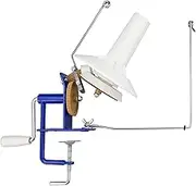 Large Metal Yarn/Fiber/Wool/String Ball Winder - 10 oz，Hand Operated, Blue and White