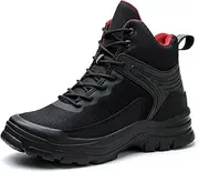 Asiman Steel Toe Boots for Men - Slip Resistant and Durable Safety Shoes Men's Indestructible Construction Work Boots with Composite Safety Toe