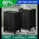 ALFORDSON 2x Bedside Table Hamptons 3 Drawers Nightstand Storage Side End Black