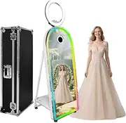 Mirror Photo Booth with 32" Touchscreen Photobooth Machine,Ring Light,DSLRBooth,RGB Fill Light,Flight Case for Wedding Parties Events (Machine)