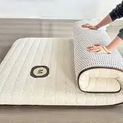 Thicken Futon Mattress,Japanese Foldable Guest Mattress for Floor,2 Inches Soybean Fiber Sleeping Pads,Roll Up Sofa Bed,Lambswool Soft Mat.Twin Size Futon(White,1.0m*2.0m)