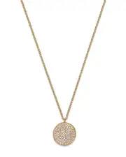 Ippolita 18K Yellow Gold Stardust Diamond Pave Medium Disc Pendant Necklace, 16-18