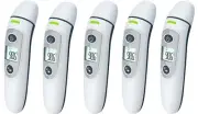 5) Ear Forehead Thermometer Digital Infrared Temporal Thermometer w/ Fever Alarm