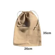 Eco Hessian / Jute Calico Drawstring Bag Size 3- 35cmx26cm