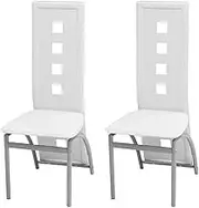 VRAXO Dining Chairs 2 pcs White Faux Leather -12.7KG,243646