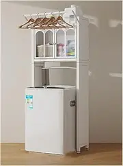 SPXMQSS Over Washing Machine Storage Unit, Over Toilet Storage Unit with Doors, Bathroom Storage Shelf Freestanding Toilet Space Saver,for Bathroom Laundry Room Balcony,70x25x172cm B