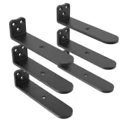 Heavy Duty Shelf Bracket 1/4 Inch Thick（4 Inch -6 Pack Black Floating Shelf B...