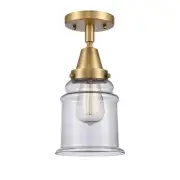 Innovations Canton 1 Light 6" Flush, LED, BB/Clear - 447-1C-BB-G182-LED