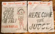 2 Vintage Large Hot Iron Humorous T-Shirt Transfers