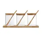 12pcs Glass Spice Jar Set Bamboo Tray W/ Serving Spoon Kitchen Pantry Organiser
