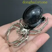 2.4" Natural Blue Tiger’s Eye Jasper spider skull Quartz Crystal Skull Gem 1PC