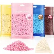 Wax Beads Beans For All Waxing Types Hair Removal Warmer Heater 10Pcs Wood Stick