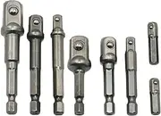Daseeme 8 Pcs Socket Adapter Set Impact Driver Power Bits Extension Bit 1/4 Inch 3/8 Inch 1/2 Inch Power Hand Tools Driver Extension Socket Adapters Set