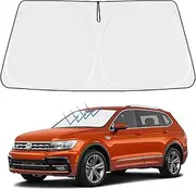 Proadsy 2025 Upgrade Windshield Sun Shade 4-Layer Custom Fit for 2018-2024 Volkswagen VW Tiguan Crossover, SUV Foldable Front Sunshade Protector Sun Visor Blocks UV Rays Keep Car Cooler