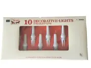 Vintage Sears 10 Decorative Lights Tan Candle Christmas Lights Indoor/Outdoor