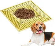 Slow Feeder Cat Bowl, Silicone Interactive Feeding Mats, 7.87x7.87 Inches, Promotes Healthy Eating Pace, Kitten Food Mat for Indoor, Outdoor Kittens Use, Iron, Yellow and Pink
