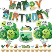 Dinosaur Birthday Party Decorations Set Dinosaur Balloon Dinosaur Birthday Party Supplies Happy Birthday Banner Dinosaur Latex Balloon Cake Topper