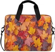 Quteprint Colorful Autumn Maple Leaves 15.6 Inch Laptop Bag Briefcase for Business, Water-Resistant Computer Bag Fits 14-16 Inch Notebook for Men Women, Office Travel Work Backpack, Multi, 40x7.5x30cm