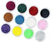 24pcs Nail Art Sequin Powder Kit for DIY Manicure Nail Decoration Random Colors Random Color