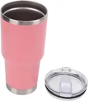 POENVFPO Vacuum Insulated Bottle, Double Wall Vacuum Insulated Large Travel Coffee Mug with Splash Lid for Travel (Rosy)