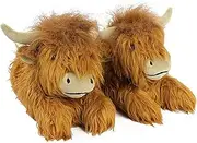 [Generic] Highland Cow Slippers, Cute Scottish Cattle Slippers, Highland Cow Fluffys Slippers, Cartoon Novelty Animal Slippers, Cozy And Warm Winter Plush Slippers, Realistic Fluffys Cow Slippers For Women Men
