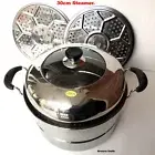 4pc Steamer set Stainless Steel 30cm diameter - 2 level steamer Brand New in Box