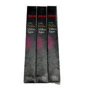 Sealed 3 Pack RCA Blank VHS Tapes T-120 Hi Fi Stereo VCR Tapes Video