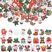 Christmas Resin Charms for Crafts,100 Pcs Flatback Slime Charm Beads Miniature Ornaments for Christmas Embellishments,Craft Supplies and Mini Christmas Decorations