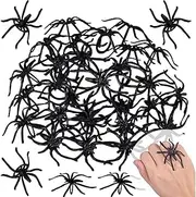 300PCS Spider Rings Halloween Rings for Kids 1.96'' Black Plastic Spider Rings Bulk for Kids Costume Accessories Halloween Party Decorations