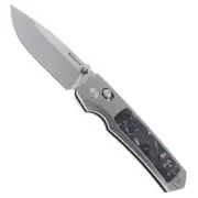 Remette RT-Aurora Folding Knife Titanium/CF Handle M390 Plain Edge RT-Aura-P
