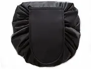 Large Capacity Lazy Makeup Toiletry Bag Drawstring Portable Travel Casual Waterproof Quick Pack Magic Makeup Storage Bag Perfect for Women Girls (Black)