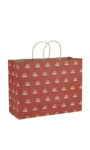 SSWBasics Large - Red Santa Hat Paper Shopping Bags - Case of 100