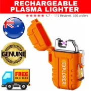 Explorer Plasma Lighter Usb Rechargeable Waterproof Electric Orange Windproof Au