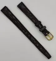 Vintage TIMEX CASIO Flex-On 54 Alligator Calfskin 10mm Watch Band BROWN - NEW!