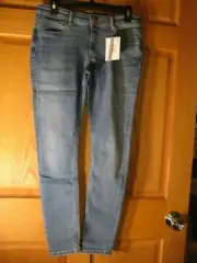 New ASOS Denim Whitby Low Rise Skinny Jeans Mid Wash Blue UK W 28" L 32