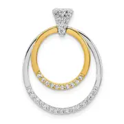 14k Two-Tone Gold 1/4ct. Real Diamond Fancy Double Circle Pendant
