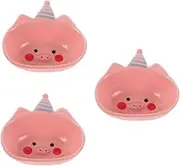 Alipis 3pcs Cute Piggy Bowl Trifle Bowl Simple Bowl Cute Small Cute Condiment Bowl Sauce Bowls Mini Cartoon Pie Dish Cute Condiment Pink Ceramics