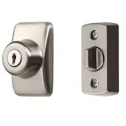 Deadbolt for Storm and Screen Doors, Satin Silver, Key Lock