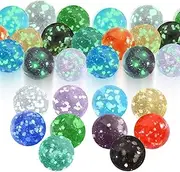 Smavles Marbles for Children, Pack of 10 Marbles Glow in The Dark for Marble Track Game, Colourful Glass Marbles 25 mm Marbles for Marble Run DIY and Home Decoration Boys and Girls