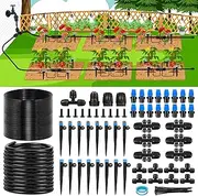 Kafuzi 230FT Drip Irrigation System Kit, New Quick-Connect, Automatic Garden Watering Misting System for Greenhouse, Yard, Lawn, Plant with 1/2 inch Hose 1/4 inch Distribution Tubing and Accessories
