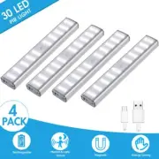 30 LED Motion Activated LED Light Wireless Magnetic Night Light Bar Rechargeable